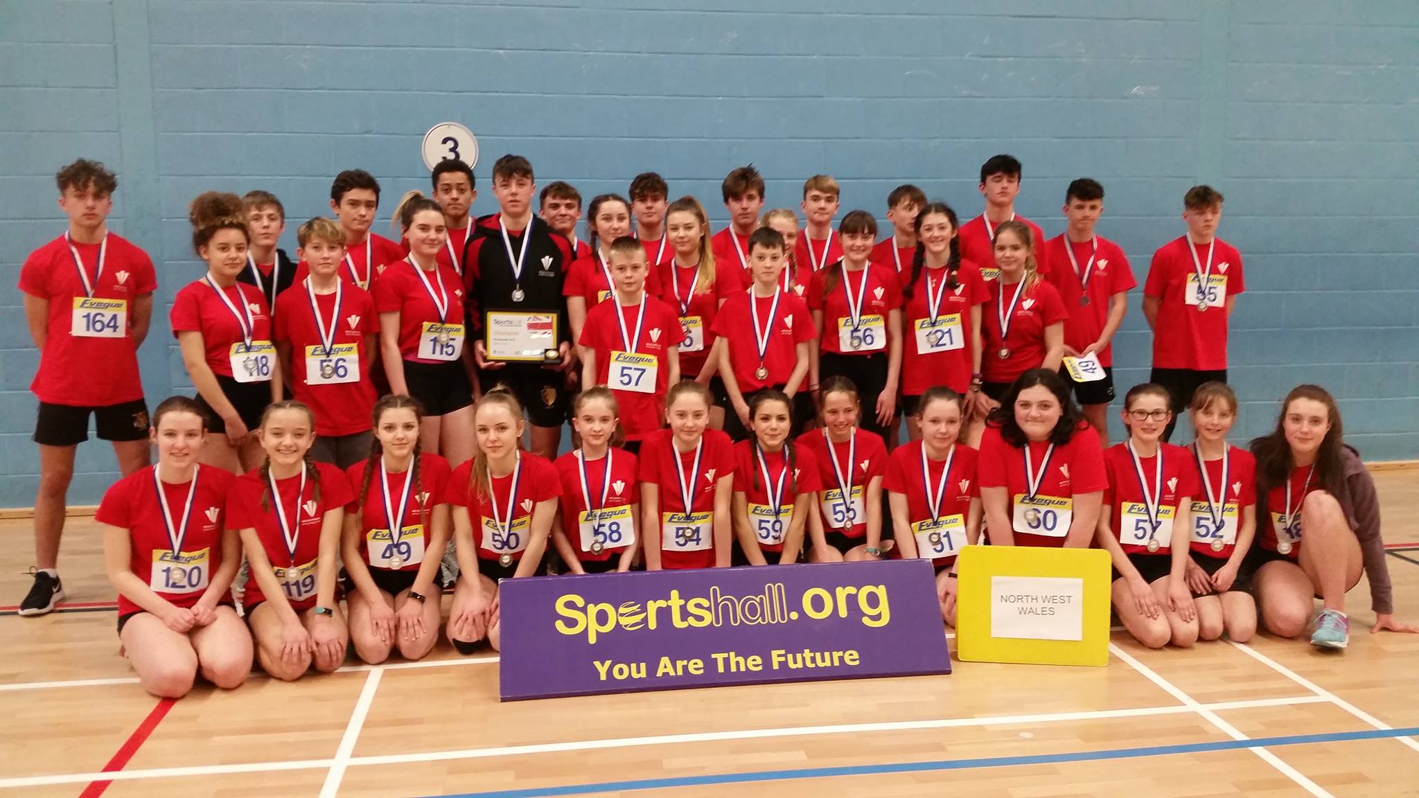 Welsh Schools Sportshall Final in Cwmbran Menai Track