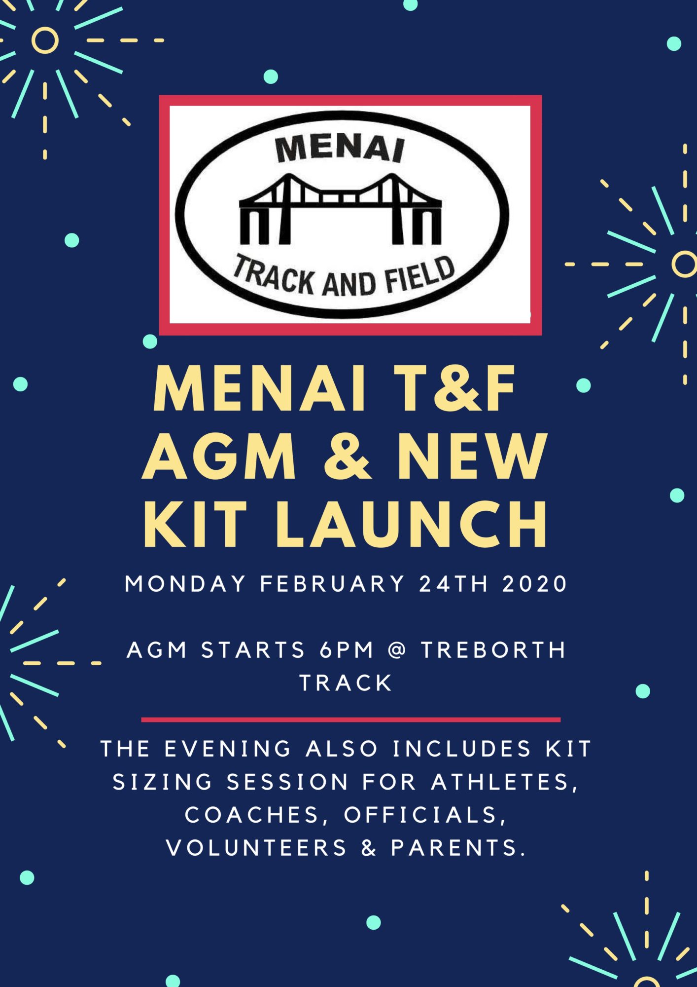 AGM & New Kit Launch Sizing Evening Menai Track